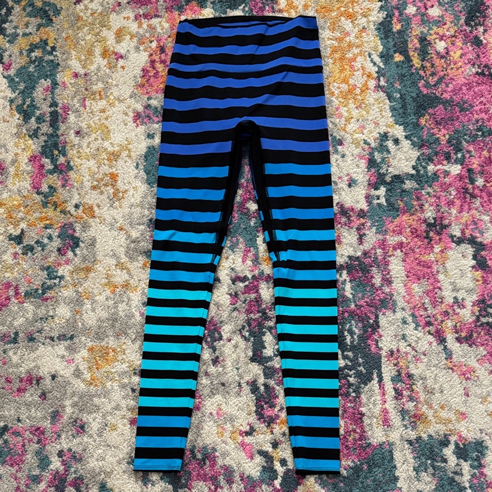 K-Deer blue striped leggings Adult Large